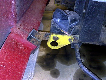 front hinge and bracket to chassis leg